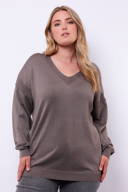 Kirsten knit pullover - Bronze & Sand