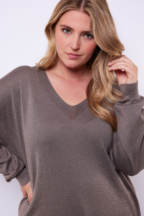 Kirsten knit pullover - Bronze & Sand