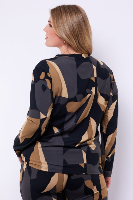 Callie top - Black/Khaki