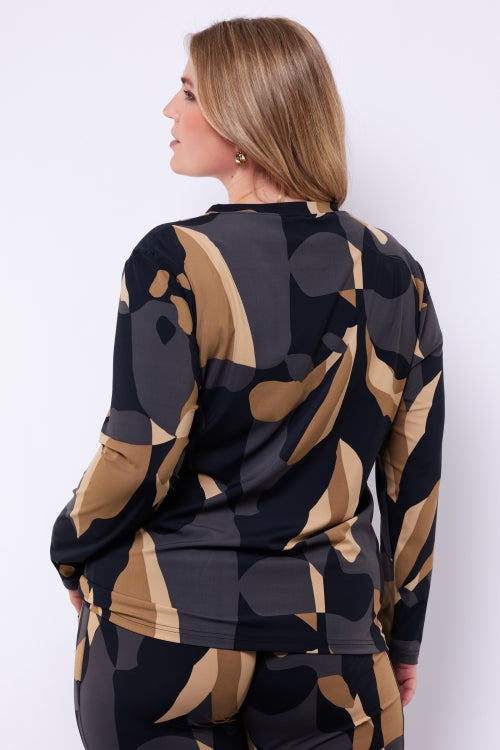 Callie top - Black/Khaki