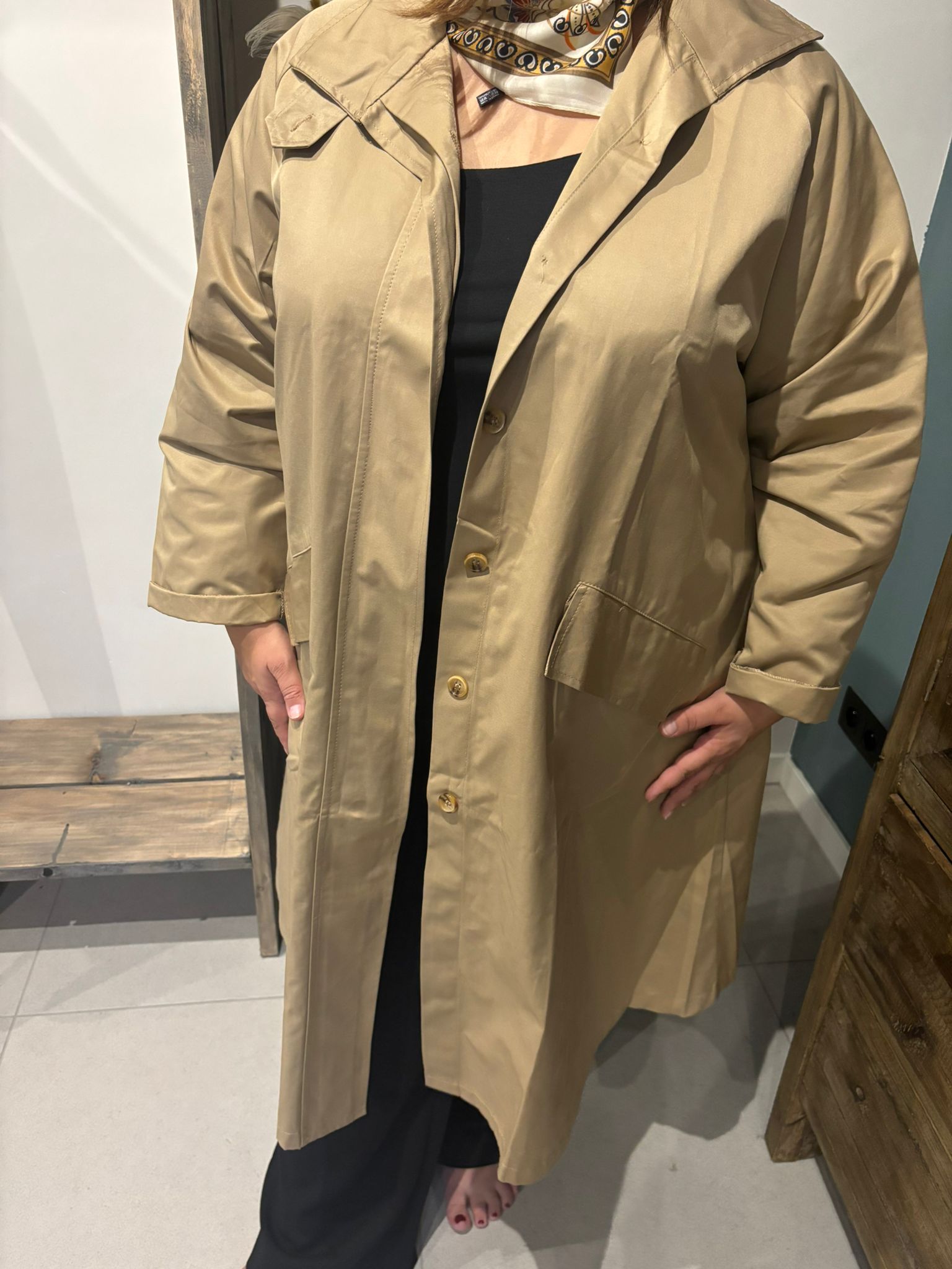 Trench coat - Zwart - Blauw - Bruin