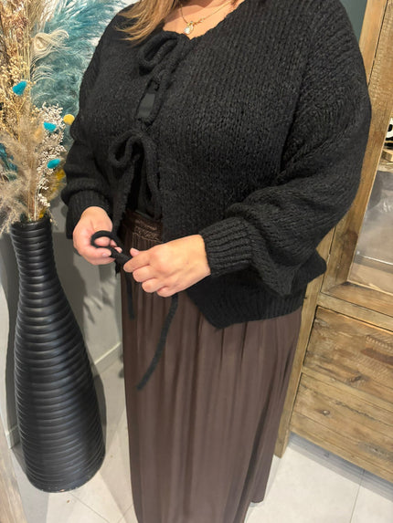 Cardigan - Zwart - Bordeaux