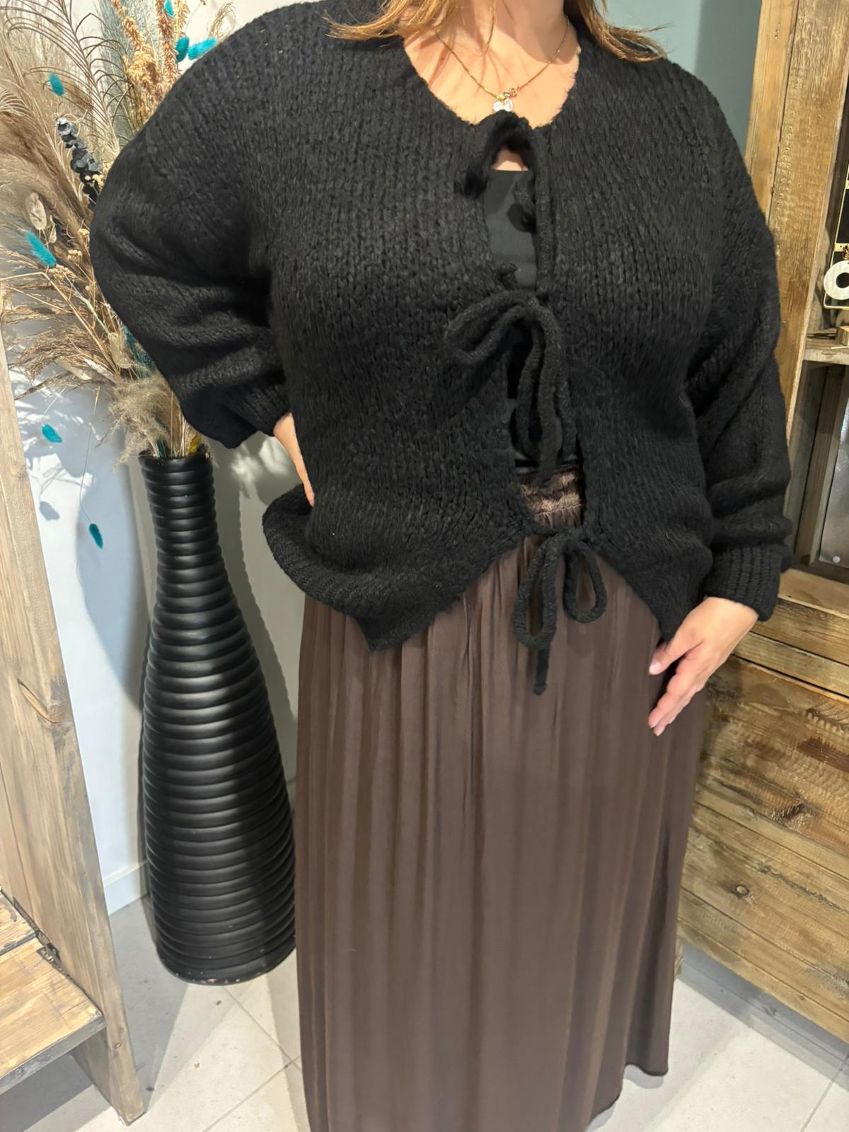 Cardigan - Zwart - Bordeaux